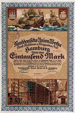 Aktie UnionWerke Hamburg 1913